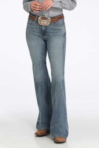 Cinch Women's Tatum High Rise Medium Stone Trouser Jeans Cinch Women's Tatum High Rise Medium Stone Trouser Jeans