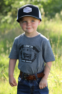 Cinch Toddler Boy's Grey American Denim Tee