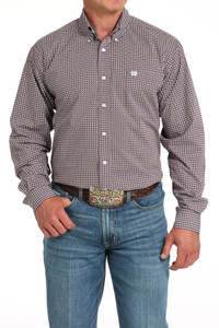 Cinch Men's Purple Geometric Print Button-Down Western Shirt Cinch Men's Purple Geometric Print Button-Down Western Shirt