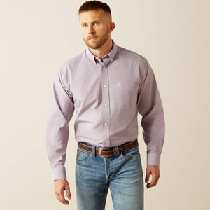 Ariat Men's Lilac Wrinkle Free Solid Classic Fit Shirt