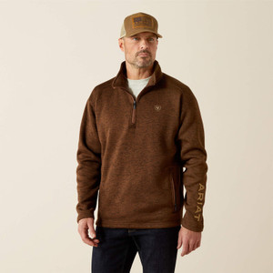 Ariat Men's Carafe Caldwell Logo 1/4 Zip Sweater Ariat Men's Carafe Caldwell Logo 1/4 Zip Sweater