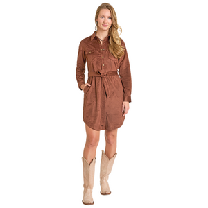 Panhandle Slim Women's Chocolate Microsuede Tie Snap Dress