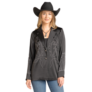 Rock & Roll Women's Black Boot Stitch Blazer