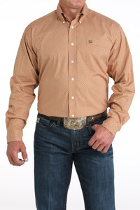 Cinch Men's Brown Geometric Print Button-Down Western Shirt