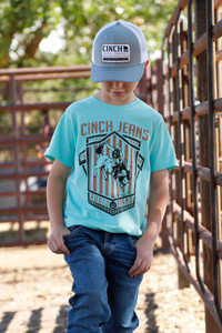Cinch Boy's Turquoise Rodeo Brand Tee Cinch Boy's Turquoise Rodeo Brand Tee
