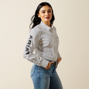 Ariat Women's Black Triangle Stripe Team Kirby Button-Down Shirt
