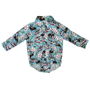 Vegas Cowboy Long Sleeve Pearl Snap Onesie