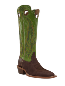 R. Watson Men's Dark Cafe Boar Wide Square Buckaroo Boots