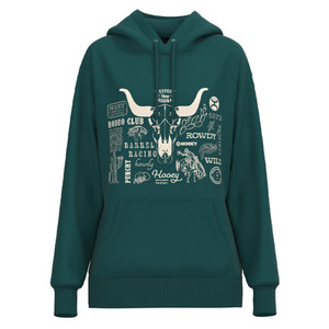 Hooey Women's "Round Up" Green Art Work Hoodie
