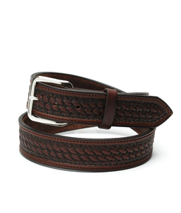 Texas Saddlery Men's Chocolate Basket Western Belt Texas Saddlery Men's Chocolate Basket Western Belt
