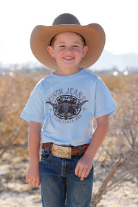 Cinch Boy's Light Blue Longhorn Tee