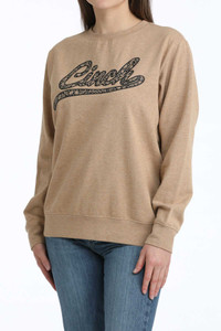 Cinch Women's Heather Brown Logo Sweatshirt