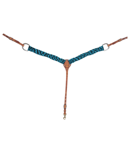 Martin Saddlery 2" Turquoise Black Mohair Fiber Breastcollar