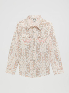 Wrangler Girl's Bold Print Western Snap Shirt