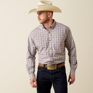 Ariat Men's Purple Moon Plaid Pro Sevyn Long Sleeve Shirt