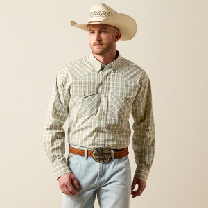 Ariat Men's White Multi Plaid Pro Fraser Long Sleeve Snap Shirt