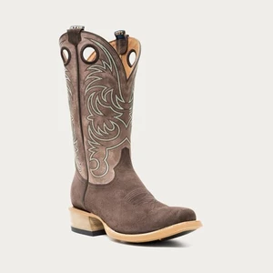 Hyer Men's Chocolate Taupe Burrton Cutter Toe Boots