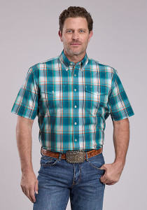 Roper Men's Sunset Plaid Short Sleeve Button-Down Shirt