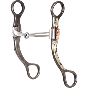 Classic Equine Floral Scroll Tool Box Straight Shank Bit with Smooth Bar