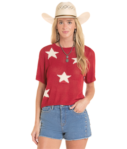 Rock & Roll Women's Red Star Sweater Tee