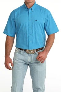 Cinch Men's Solid Blue Short Sleeve ArenaFlex Shirt