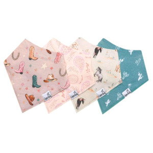 Cheyenne Western Print 4 Pack Baby Bandana Bibs
