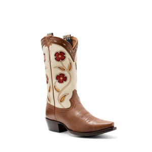 Hyer Women's Hope Tan Ranch Hand Cowhide Boots
