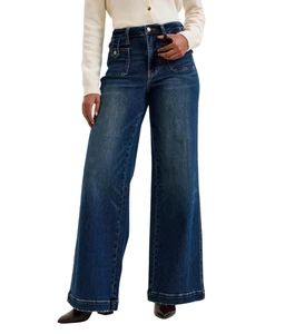 Judy Blue Women's Lux Retro Front Tab Wide Leg