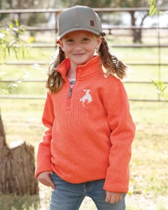 Cruel Girl's Coral 1/4 Zip Sweater