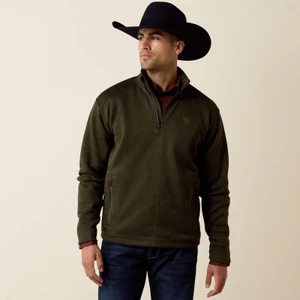 Ariat Men's Dark Green Caldwell 1/4 Zip Sweater