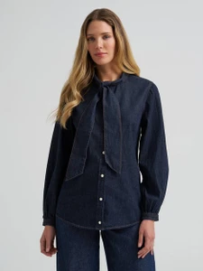 Wrangler Women's Denim Bow Snap Shirt