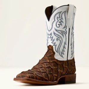 Ariat Men's Cognac Bass Print Riverside Wide Square Toe Cowboy Boots