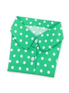 Women's Green Polka Dot Collar