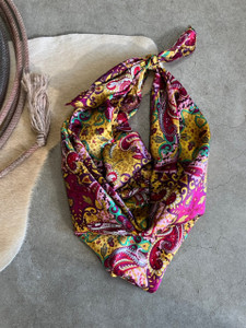 Lemon Berry Paisley Jacquard Silk Scarf