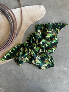 Camouflage Green Wild Horses Silk Wild Rag Camouflage Green Wild Horses Silk Wild Rag