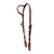 Ray's Basket Stamped Light Oil One Ear Headstall with Black Round Rawhide Trim