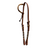 Ray's Basket Stamped Light Oil One Ear Headstall with Black Rawhide Trim