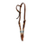 Ray's Basket Stamped Light Oil One Ear Headstall with Turquoise Round Rawhide Trim