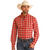 Rock & Roll Men's Red Plaid Dobby Button-Down Western Shirt