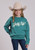 Roper Girl's Teal Giddy Up Cotton Fleece Sweatshirt