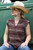 Cruel Girl Women's Brown Stripe Short Sleeve Blouse