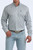 Cinch Men's Teal Striped Long Sleeve Button-Down Shirt