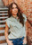 Women's Mint Concho Button Down Ruffle Tank