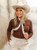 Women's Brown Studded Long Sleeve Fitted Top