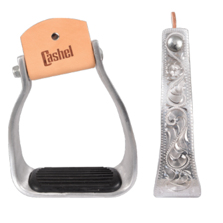 Aluminum Engraved Slanted Stirrup 2-inch Deep