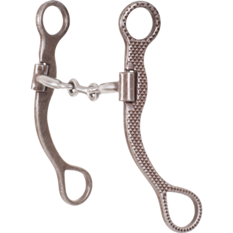 Classic Equine Rasp Straight Shank Bit with Smooth Bar Dogbone