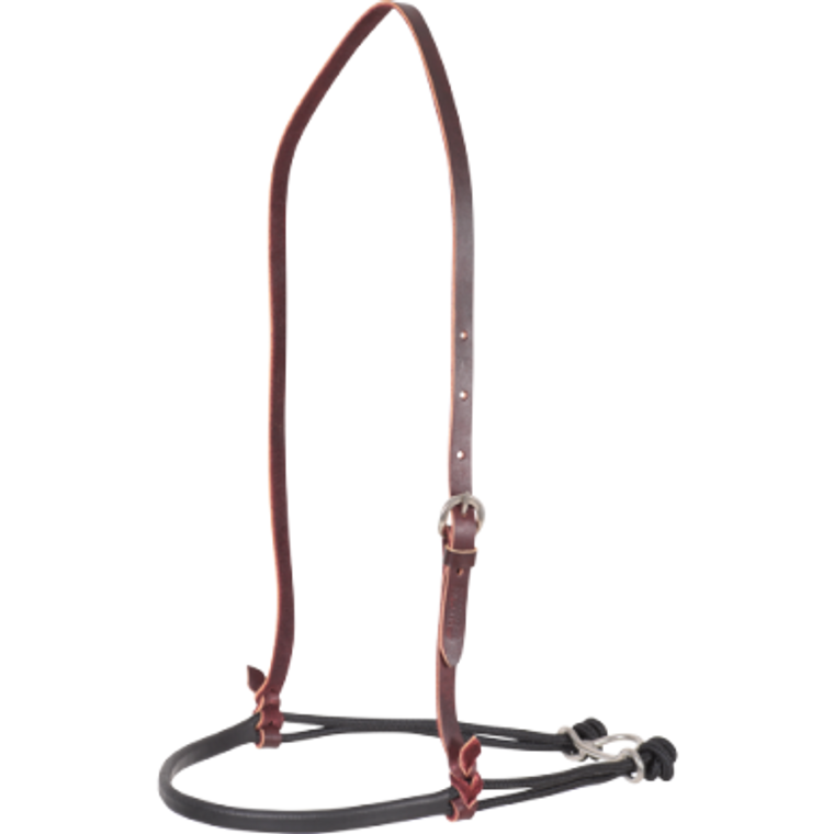 Black Nylon Double Rope Noseband with Shrink Tube Cover