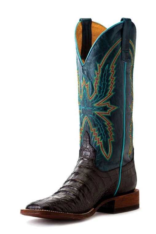 Macie Bean Women's Bite In Shining Armor Black Caiman Print Boots
