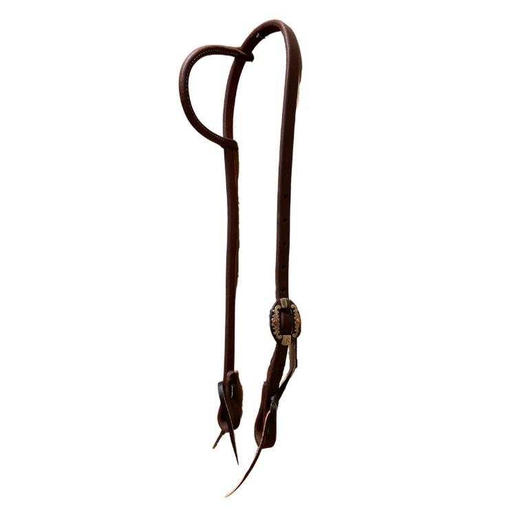 Ray's 5/8" Heavy Oil Slip Ear Headstall with Straight Tie Ends & Buckle
