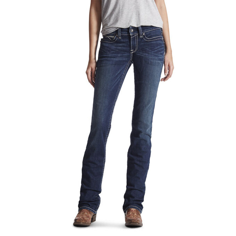 Ariat REAL Mid Rise Stretch Icon Stackable Straight Leg Jean